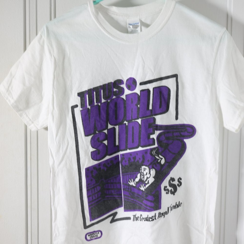 WWE Titus World Slide Shirt S Wrestle Crate Wide Greatest Royal Tumble Rumble